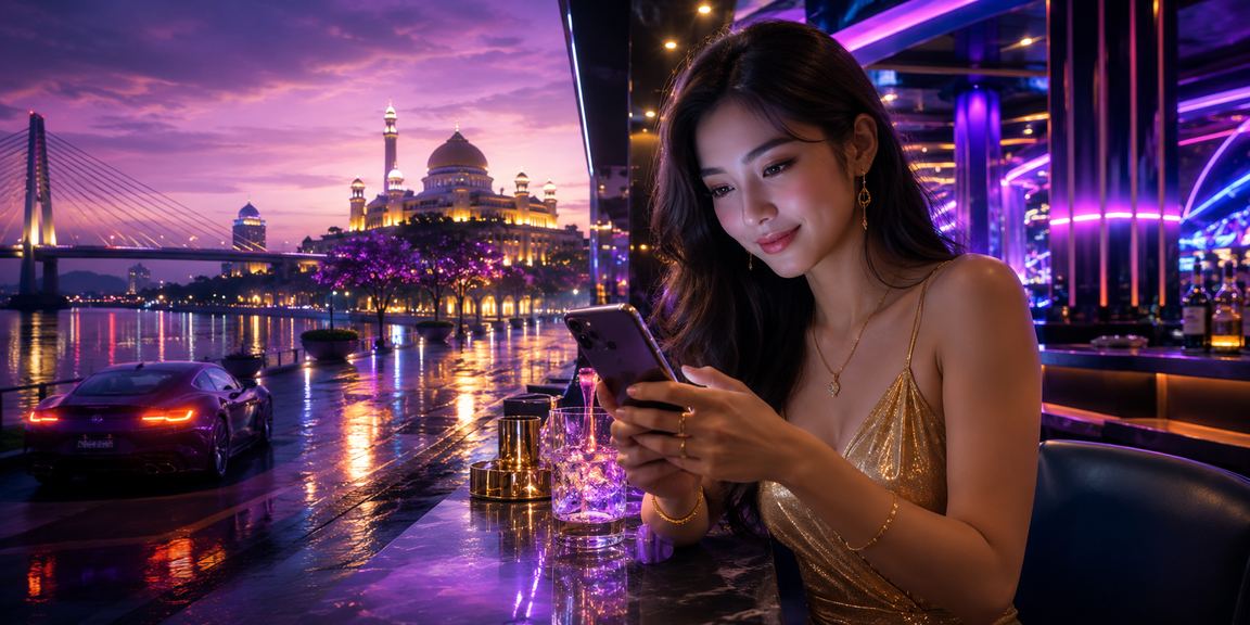 Pemain mengakses kasino mudah alih 14300 melalui telefon pintar di Putrajaya